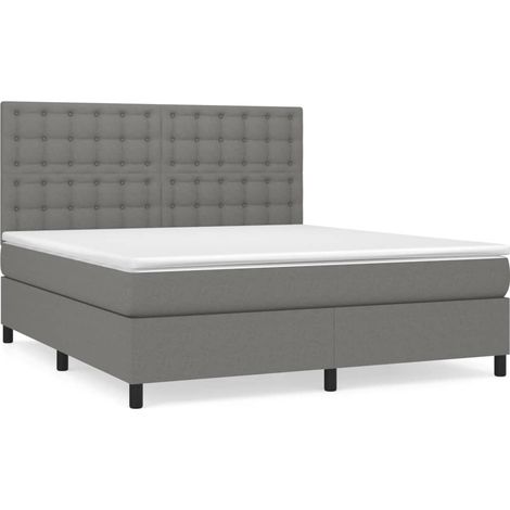 Maison Exclusive - Giroletto a Molle con Materasso Grigio Scuro 180x200 cm Tessuto