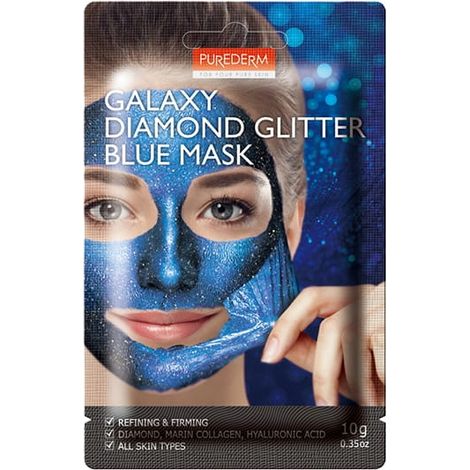 Maschera viso Purederm Galaxy Diamond Glitter in tessuto blu 10g (1/2)