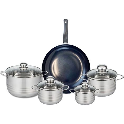 Ensemble de 1 Poêle de cuisson 28 cm et 4 faitouts 12, 14, 16 et 20 cm Elo Prima Brillant (1/5)