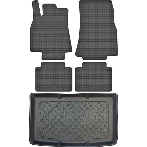 Juego de alfombrillas de goma para coche y alfombrilla para maletero para Mercedes Clase A W169 Hatchback (09.2004-08.2012).