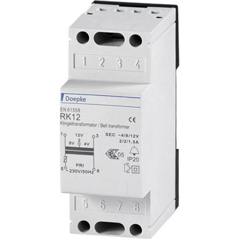 Doepke 09980033 Transformateur de sonnette 4 V, 8 V, 12 V 2 A (1/3)