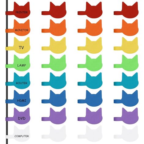 Étiquettes pour Câbles, Forme Tête de Chat, Multi Couleur (1/5)