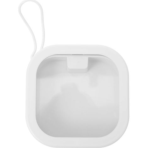 Joyero portátil multifuncional con ventana transparente, blanco. (1/5)