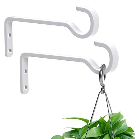 Lot de 2 supports de suspension robustes pour plantes d'extérieur, pour paniers suspendus, supports de suspension en fer, crochets muraux en métal pour plantes [jkw] (1/5)
