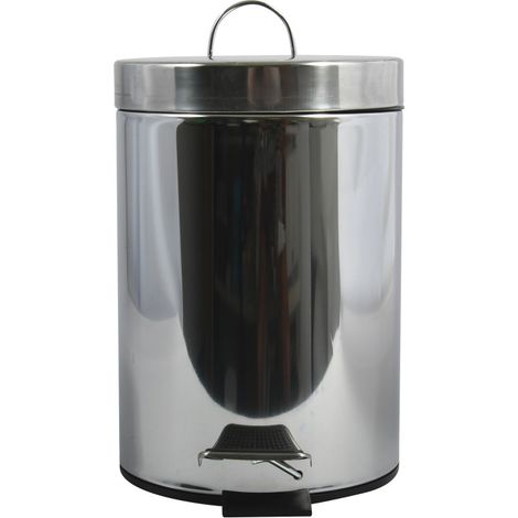 Papelera con pedal acero inoxidable 5L Espejo MSV (1/5)