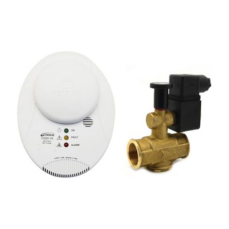 KIT RILEVATORE METANO MOD. 040190 + EV NA 3/4 MOD. 042301- FERRA- pezzi 1 (1/2)