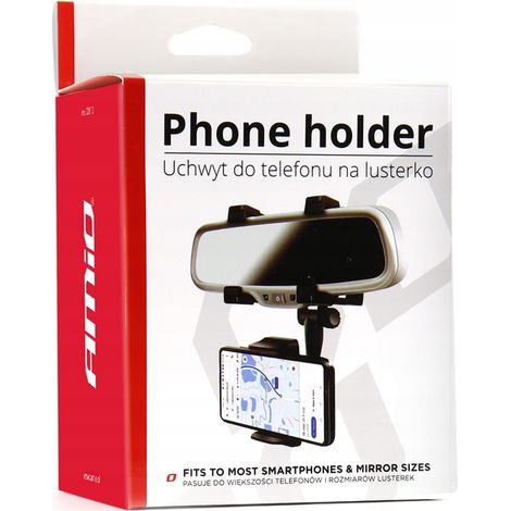 Supporto per telefono da auto per specchietto retrovisore HOLD-17 AMIO-02612 (1/3)