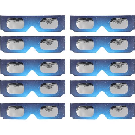 Lot de 10 lunettes d'observation d'éclipse solaire, protection oculaire, pour enfants et adultes (A) (1/5)