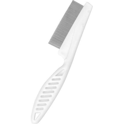 Peigne pour animaux - Peigne Chiens - Peigne Chats - Plastique - Peigne pour fourrure - Peigne pour manteau - Démêle - Peigne anti-poux - Longueur 18 cm - Wit (1/5)