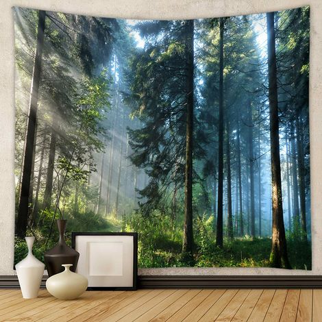 Tapisserie de paysage tropical naturel, 130X150CM, adaptée à la décoration de salon, chambre, appartement, ferme, dortoir (1/5)