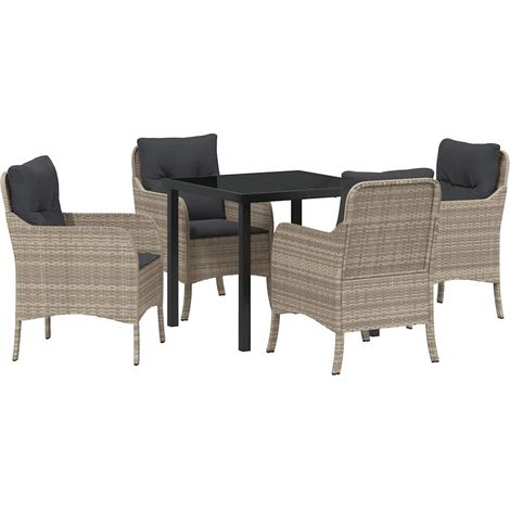 Maison Exclusive - Conjunto de Comedor de Jardín 5 pcs Gris Claro (1/5)
