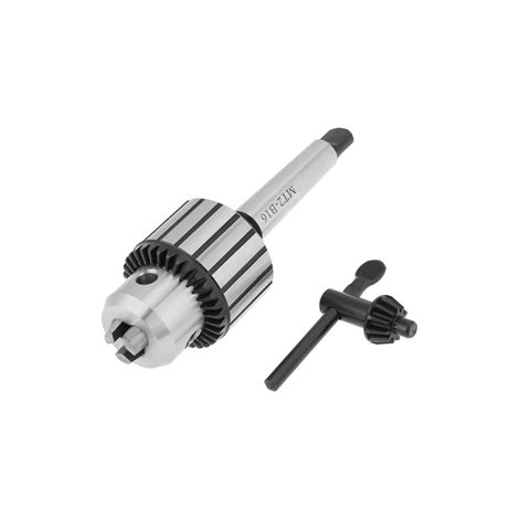 Portabrocas tipo llave MT2 B16/1-13 mm de acero al carburo, para operaciones de centrado, roscado y mandrinado en tornos para metal y madera. (1/5)