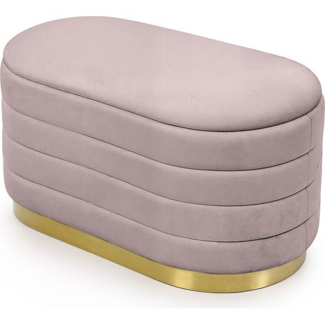Samt-Sitzbank mit Stauraum 80 cm BELLA Altrosa
