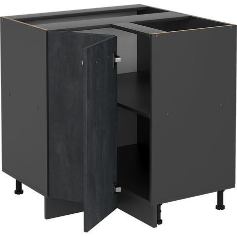Meuble d'angle R-Line, Béton noir, 75.6 cm PT Chêne, Vicco