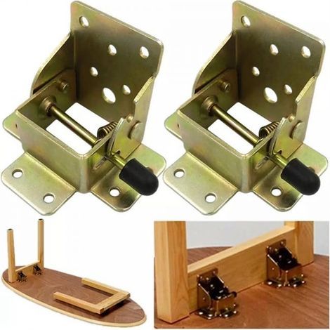 (1 paire) Extensions de pieds de table pliantes autobloquantes à 90 degrés pour charnières de table et de lit (1/5)