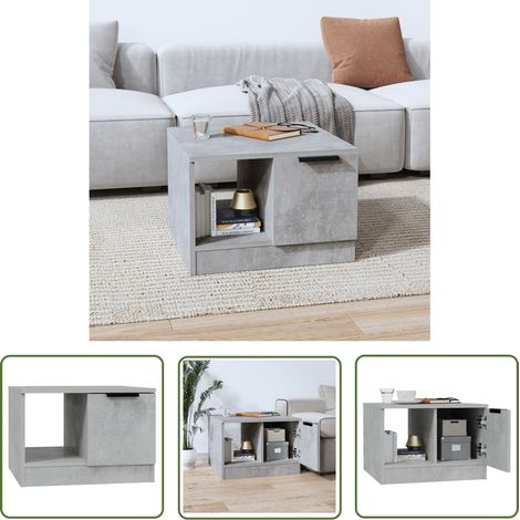 The Living Store Couchtisch Betongrau 50x50x36 cm Holzwerkstoff - Couchtisch - Wohnzimmereinrichtung - Holzwerkstoff Tisch - Grau Sofa Tisch - Side Table (1/5)