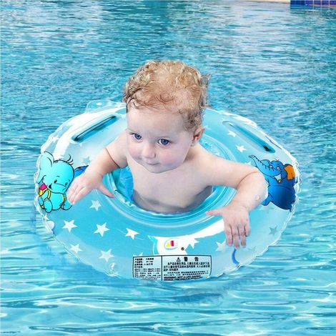 Babyschwimmring, Babybeckensitz, aufblasbarer Schwimmring, Schwimmboje (blauer Schwimmring) (1/5)