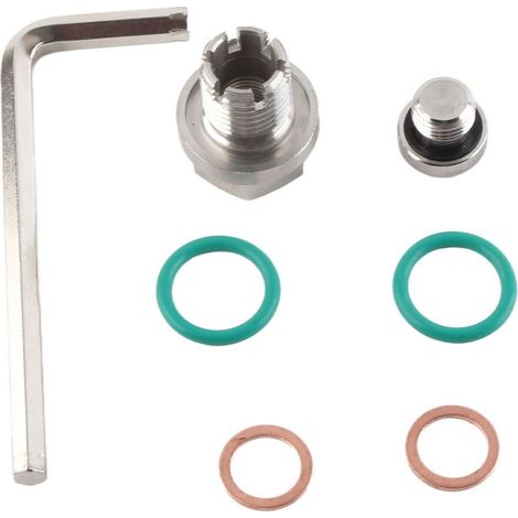 Tappo di scarico sovradimensionato in acciaio inox, kit di riparazione filettature per coppa dell'olio autofilettanti con chiave esagonale, O-ring M14.1-1.5x15mm (1/5)