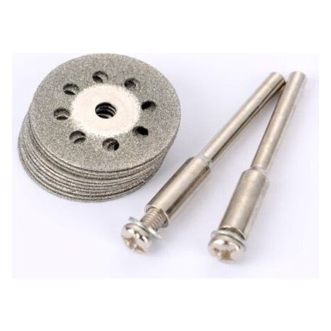 10 Pack 22mm Mini Perforated Cutting Discs, Diamond, Cutting Discs, Ann Arbor Shanks (1/4)
