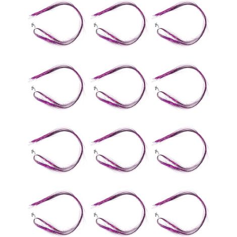 Mèches de cheveux scintillantes violettes, extensions de dreadlocks brillantes avec paillettes, tinsel capillaire glamour, paquet de mèches décoratives pour coiffure festive. (1/5)