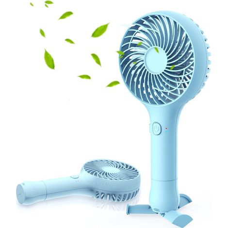 1 Ventilateur USB, portable rechargeable, 3 vitesses réglables, moteur sans balais, silencieux, pour bureau camping voyage (1/5)