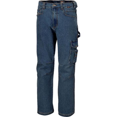 Pantalon jeans de travail élastifié - Bleu/jean 4XL - 50 (1/2)