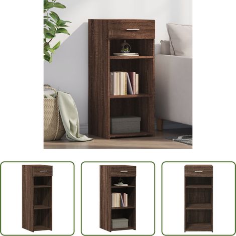 vidaXL Rangement bois - Buffet chêne marron 40x42,5x93 cm bois d'ingénierie (1/5)