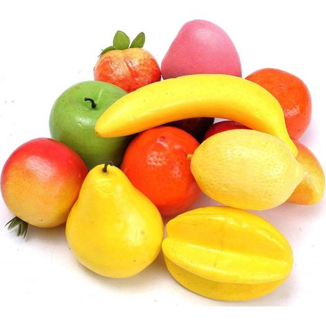 Trade Shop - Frutta Finta 12 Pezzi Artificiale Realistica Multicolore Decorazione Casa -
