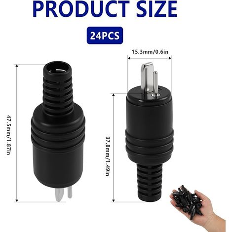 2 Broches DIN Fiche Parleur et HiFi Connecteur, Fiche Mâle avec Bornes à Vis sans Soudure, Connecteur Câble Audio Hi-FI pour Amplificateur et Système Enceinte (1/4)