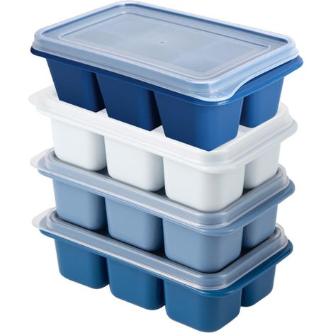 à Glaçons Bac Portable et Empilable 4pcs en Plastique Couvercle (1/5)
