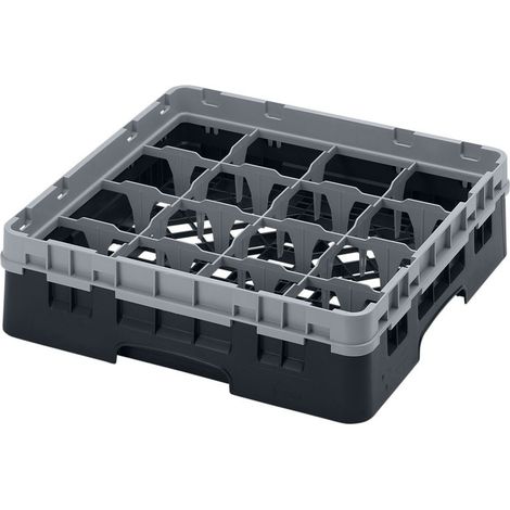 Casiers de lavage haut max 9.2 cm - 50 x 50 x 14.3 cm - Noir - Lot de 5 - Cambro