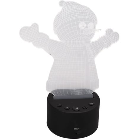 Lampe de nuit 3D Bonhomme de neige en acrylique, horloge numérique à calendrier perpétuel, réveil LED multicolore, veilleuse cartoon avec socle (1/5)