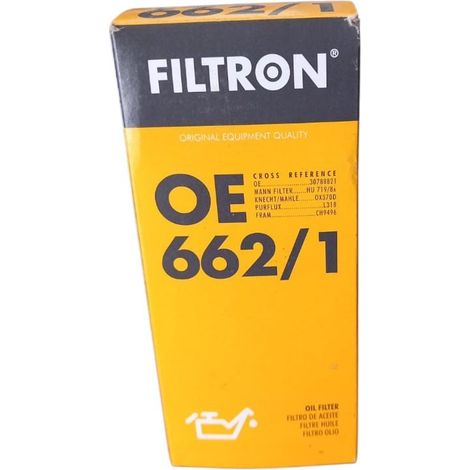 Filtro olio motore marca filtron codice filtro oe 662/1