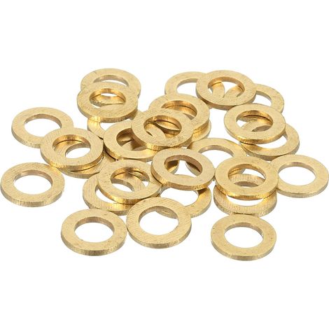 38Pcs Rondelle Métal Plate Laiton, Kit Rondelles Écrasables Cuivre M8 Assortiment, 8mm ID, 14mm OD, 1.5mm Épaisseur pour Boulons Vis Réparation, Construction (1/5)