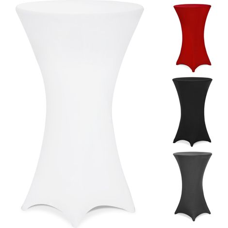 Deuba Funda elástica para mesa alta de pie bistro Ø 60-65 70-75 80-85 cm altura 120cm color a escoger Ø80 cm / blanco