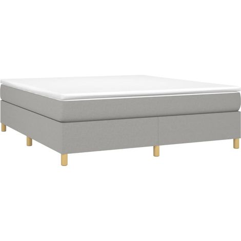 vidaXL Sommier à lattes de lit avec matelas Gris clair 160x200cm Tissu