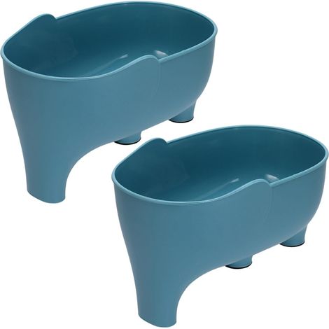 2Pcs Panier de Vidange D'Éléphant Multifonctionnelle Evier Cuisine 2 en 1 Panie Vidange,Cuisine Accessoires,Bol Lavage Fruits Légumes pour Organisateur (Bleu) Bleu -'Bleu'Bleu'- (1/5)