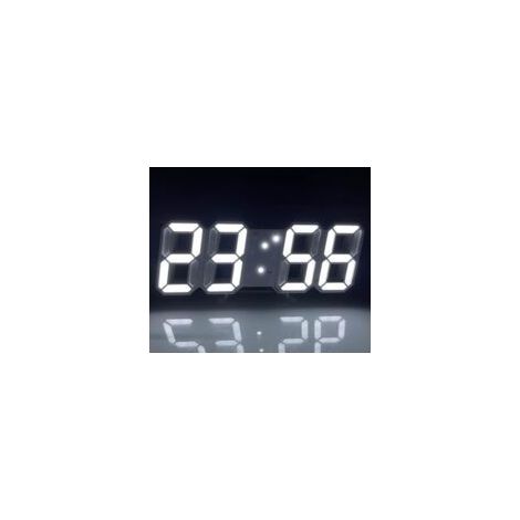 Digitale LED-Wanduhr mit Nachtlichtmodus, verstellbare elektronische Tischuhr, Wohnzimmerdekoration, weiße LED-Uhr
