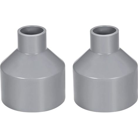 BEBUSINGOTO Reductor de tubería de PVC de 50 mm x 20 mm, acoplamiento de cubo a cubo, gris, 2 unidades (1/5)