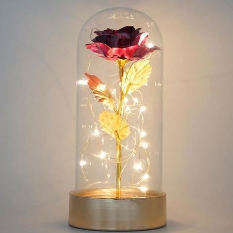 Rose Éternelle - Lumière LED - 20 LED Blanc Chaud - Décor Intérieur Romantique - 1 Pièce (1/4)