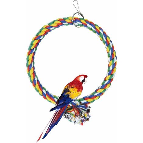 Balançoire pour oiseaux, balançoire en coton suspendue à la cage, jouets anti-morsures, jouets pour perroquets, moineaux et petites perruches pour lutter contre l'ennui (1/5)