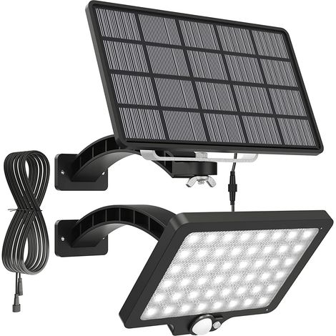 Solar-Außenwandleuchte mit 48 LEDs, Bewegungsmelder und separatem Solarpanel (wasserdicht) (1/5)