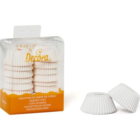 Caissettes à cupcakes en papier blanc 32 x 22 mm Decora, lot de 200.
