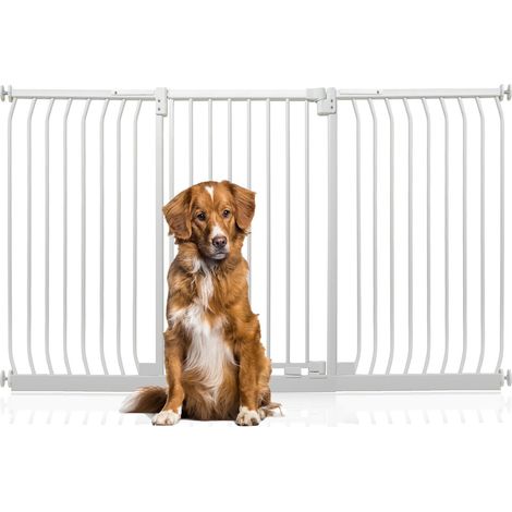 Bettacare Extra Tall Elite Dog Gate, 188cm - 197cm, Matt White, Extra Tall 96.8cm in Height, Pressure Fit Pet Gate
