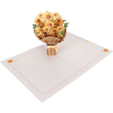 Carte de vœux 3D Tournesol Pliable Réutilisable, Carte Florale Délicate pour Saint-Valentin (1/5)