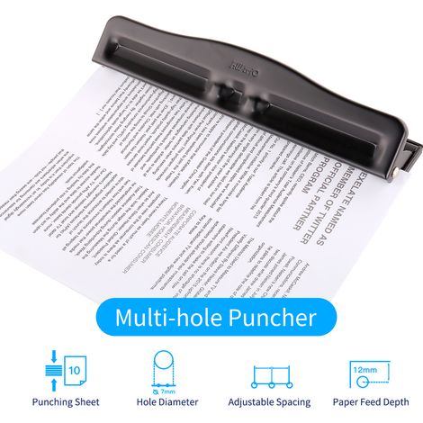 KW-triO Perforateur portable à 4 trous en métal, capacité de 10 feuilles, ouverture de 7 mm, papier pour A4 A5 A7 A6 B5, carnet de notes, scrapbooking, agenda, planificateur (1/5)