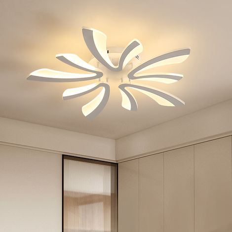 GOECO LED ceiling light, modern creative ceiling lamp, 48W white acrylic ceiling light for office, bedroom, living room, dining room, hall, warm white light 3000k (1/5)