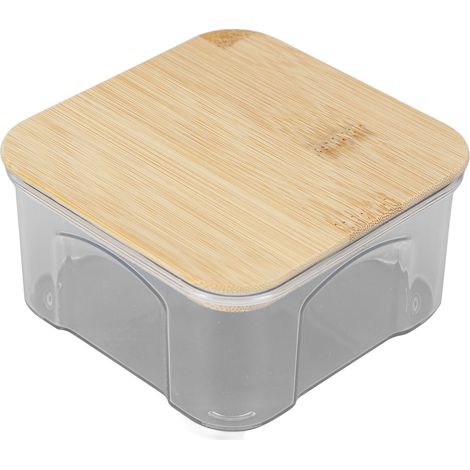 Boîte de conservation hermétique transparente avec couvercle en bambou pour nouilles, farine, céréales, riz, thé, café en grains, 450 ml, 10,7 x 5,7 cm / 4,2 x 2,2 pouces (1/5)
