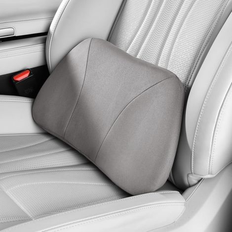 Cuscino lombare per auto, allevia il mal di schiena, si adatta perfettamente, memory foam, pelle scamosciata ipoallergenica, sedie da ufficio, sedili di riposo, migliora la postura, portatile, 39×22 c (1/5)
