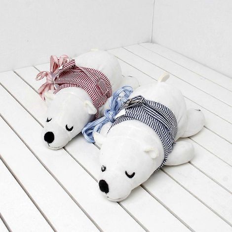 Laisse d'extérieur pour petits animaux de compagnie à deux pattes avec sangle de poitrine et corde de traction - Taille S - Bleu (1/4)